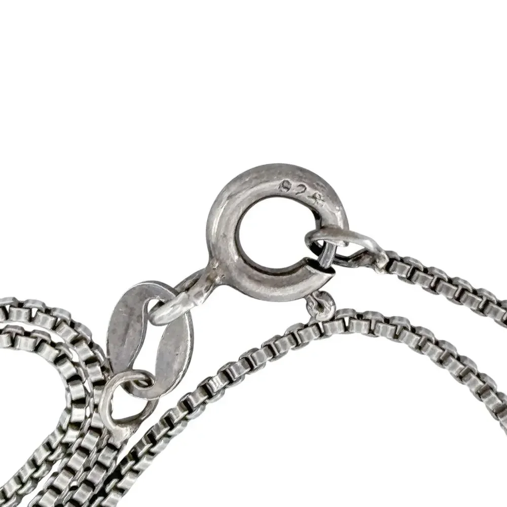 Vintage Italy Sterling Silver 925 Box Chain Necklace 18